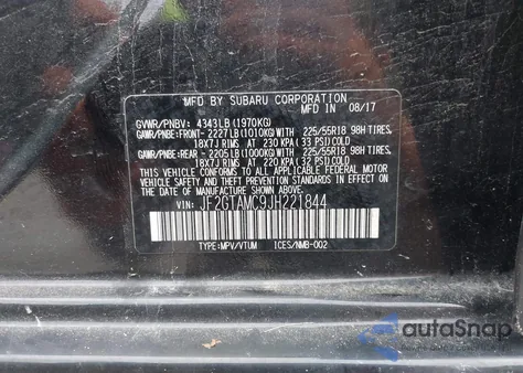 2018 Subaru Crosstrek 2.0I Limited z USA, uszkodzony, nr VIN JF2GTAMC9JH221844